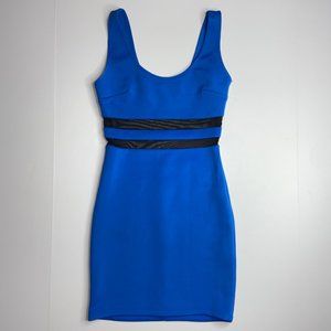 Forever 21 Mini Cocktail Dress: Sheer Waist, Blue